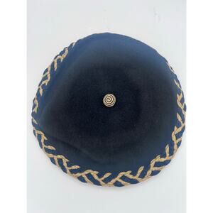 Cache Black Felt Hat with Gold Trim